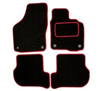 Sakura SS4955RD Alfombrillas para automóvil con Refuerzo para el talón en el Lado del Conductor, Color Negro con Ribetes Rojos, para Citroen C2 (Todos los años de fabricación)