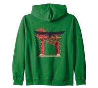 Sakura Torii Cultura Japonesa Flores de Cerezo Estética Zen Sudadera con Capucha