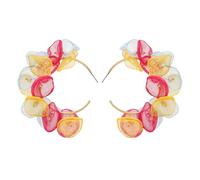 SAKURRDD Pendientes Grandes de Metal con Forma de pétalo de Flor for Mujer, Redondos, for Boda, Fiesta, tamaño 8,8 x 8,8 cm/438