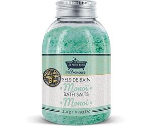 Sal de Bain Monoi 350 g - Les petits bain de Provence - Auténtica sal de Camarga - Fabricado en Francia - Baño relajante y Sensorial