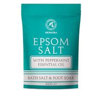 Sal de Baño de Epsom 1000g - Sal de Baño de Epsom con Aceite Esencial de Menta - Sulfato de Magnesio Concentrado - Sales de Baño - Cuidado de Piel - Relajantes