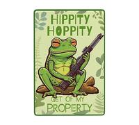 Sal De Mi Casa Rana De Ojos Grandes Metal Cartel Decoración Carteles De Pared De Metal Vintage Pintura De Hojalata Placa para Hogar Cerveza Taller