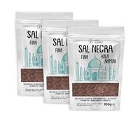 Sal Kala Namak, Fina, 100% Natural, |Sabor Huevo| Sin Aditivos, Sin Refinado. Sal Negra Del Himalaya. Mayor Contenido En Oligoelementos. Para Sazonar. (2850g (Pack de 3), Fina)