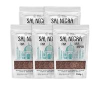 Sal Kala Namak, Fina, 100% Natural, |Sabor Huevo| Sin Aditivos, Sin Refinado. Sal Negra Del Himalaya. Mayor Contenido En Oligoelementos. Para Sazonar. (4750g (Pack de 5), Fina)