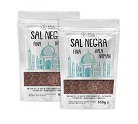 Sal Kala Namak, Fina, 100% Natural, |Sabor Huevo| Sin Aditivos, Sin Refinado. Sal Negra Del Himalaya. Mayor Contenido En Oligoelementos. Para Sazonar. (1900g (Pack de 2), Fina)