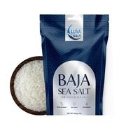 Sal marina BAJA - 16 oz, cosechada a mano, secada al sol, con más de 90 elementos, sal gourmet baja en sodio - Especia premium para cocinar y saludable - Bolsa resellable