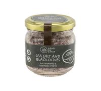 Sal Marina con Aceitunas Negras Ecológicas | Condimento para Ensaladas | Tarro 120 g | 100% Natural y Sin Aditivos