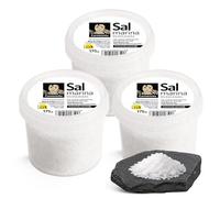 Sal Marina Escamas 100% natural Carmencita, Formato Tarrina PET, Apta para realzar platos, sazonar carnes, pescados y verduras, especialmente a la parrilla, Sin Gluten, Contiene 3 unidades de 175 g
