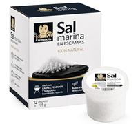 Sal Marina Escamas 100% natural Carmencita, Formato Tarrina PET, Apta para realzar platos, sazonar carnes, pescados y verduras, especialmente a la parrilla, Sin Gluten, Contiene 12 unidades de 175 g