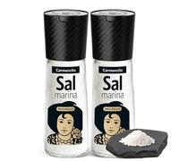 Sal Marina Mediterránea Carmencita, Formato domestico, Apta para realzar tus platos, sazonar carnes, pescados y verduras, especialmente a la parrilla, Sin Gluten, Contiene 2 unidades de 108 g