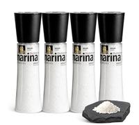 Sal Marina Mediterránea Carmencita, Formato molinillo gigante, Apta para realzar tus platos, sazonar carnes, pescados y verduras, especialmente a la parrilla, Sin Gluten, Contiene 4 unidades de 360 g