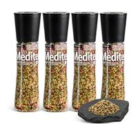 Sal Marina Mediterránea Mix Carmencita, Formato molinillo gigante, Ideal para Panes y crackers, Verduras, carnes y pescados, Ensaladas, Pasta, Marinados, Sin Gluten, Contiene 4 unidades de 190 g