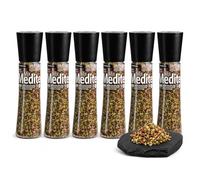 Sal Marina Mediterránea Mix Carmencita, Formato molinillo gigante, Ideal para Panes y crackers, Verduras, carnes y pescados, Ensaladas, Pasta, Marinados, Sin Gluten, Contiene 6 unidades de 190 g