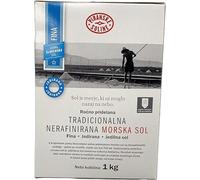 Sal marina sin refinar yodada fina tradicional (bolsa de 1 kg) - Sal marina puramente orgánica y sin refinar - Buena para cocinar y sal de mesa (35 onzas)..