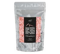 Sal rosa del Himalaya en Cristales 1 kg - Coloración natural variable - Sal pura sin refinar -Iideal para molinillo - Sin aditivos - Bembo