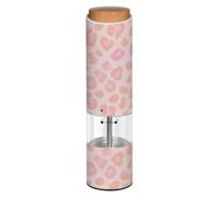 Sal y pimienta eléctrica Grinde suave estampado de piel de leopardo rosa