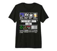 Sala de emergencias Habilidades del médico Café Whisky Sarcasmo Camiseta Premium