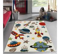 Sala De Estar Alfombra De Patrón De Nave Espacial Estrella Cohete 3D Hijos El Modelo De Alfombra De La Sala Dormitorio Cabecera De La Habitación - Poliéster Tacto Suave 120 X 160 Cm -0K3D/R8K0-2
