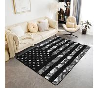 Sala De Estar Dormitorio Alfombra Impresa En 3D Bandera Americana Alfombra 3D Área De Alfombra Alfombra Alfombra Impresa De Franela - Poliéster Tacto Suave 100 X 150 Cm - Limpieza Fácil /7563502030481