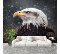 Sala de Estar Mural 200x140cm Animales áGuila De Cabeza Blanca Tejido No Tejido Fotomurales Gris Mural Se aplica a Pared Panorámico Para Dormitorio TV Pared Murales Póster