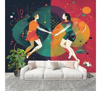 Sala de Estar Mural 250x175cm Tenis DiseñO Con TemáTica Deportiva Tejido No Tejido Fotomurales Oscuro Mural Se aplica a Pared Panorámico Para Dormitorio TV Pared Murales Póster