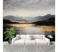 Sala de Estar Mural 400x280cm Abstracto MontañAs Pintura Al óLeo Tejido No Tejido Fotomurales Blanco GrisáCeo Mural Se aplica a Pared Panorámico Para Dormitorio TV Pared Murales Póster