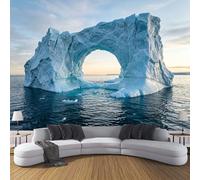 Sala De Estar Mural 450x315cm Paisaje natural Iceberg arqueado Papel Tapiz Grande Fotomurales Azul Mural Se Aplica Pared Panorámico Para Dormitorio Tv