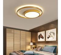 Sala de estar Plafones con control remoto LED Dorado moderno Lámpara de techo de dormitorio Panel interior Luces de colgante redondas regulable Ultra delgado para pasillo oficina Baño vestidor (60CM)