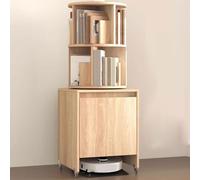 Sala De Estar Soporte Oculto for Robot Aspirador Móvil for Robot Aspirador Y Mopa Fabricado en Contrachapado De Madera Maciza Estante Superior Giratorio(Original Wood,50 * 50 * 131.5cm)
