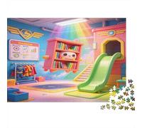 Sala de Juegos Infantil Puzzle de 1000 Piezas Papel para Adultos Estilo Ilustrado Creativo Relajación Puzzle para Toda la Familia Decoración Regalo 70x50cm/1000pcs