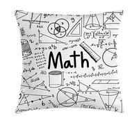 Sala De Matemáticas, Textos Matemáticos Escritos A Mano Y Ecuaciones, Formas Geométricas Fundas De Cojín Moderna Funda Cojins Decoración Fundas De Cojin For Silla Coche Exterior 45X45Cm
