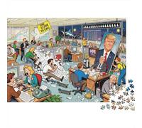 Sala de Prensa Frensia de la Noche de Las Elecciones Puzzle De Madera Impermeable Puzzles De 1000 Piezas Regalos para Adultos Imposible Rompecabezas Juegos Educativos