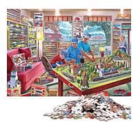 Sala de Trenes de Modelo Puzzle Adultos 1000 Piezas Cumpleaños Juego De Rompecabezas Juegos Educativos para Decoración del Hogar Stress Relief Toy 1000pcs (75x50cm)