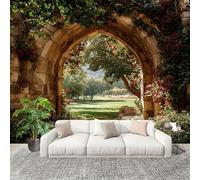 Sala Papel Pintado Fotomurales 200x140 cm Paisajes de JardíN de Estilo Europeo Mural de Pared Moderno Belleza Natural Papel Pintado Tejido no Tejido Dormitorio Estudio Decoración Fotomurales