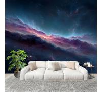 Sala Papel Pintado Fotomurales 250x175 cm Nebulosa Del Espacio de EnsueñO Mural de Pared Moderno Azul Violeta Papel Pintado Tejido no Tejido Dormitorio Estudio Decoración Fotomurales