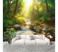 Sala Papel Pintado Fotomurales 400x280 cm Paisaje de Arroyo Jungleal Mural de Pared Moderno Paisajes Naturales Papel Pintado Tejido no Tejido Dormitorio Estudio Decoración Fotomurales