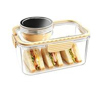 Salad Jar - Ensures Spill-Free Transport For Meals | Leakproof Lunch Container + Airtight Food Storage With Seasoning Boxes | For Vegetarians Women Men Students Travelers Dieters Office Gyms Picnics T