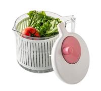 Salad Spinner Washer Bowl, Fruit Drying Colander for Home with Handle, Durable with Centrifugal Force Feature, Meal Prep Tool, Deck Yard Outdoor Party Food Preparation Tool Large White