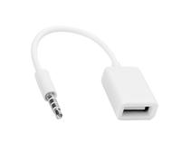 SALALIS Adaptador Convertidor de Cable de AUX Macho de 3,5 Mm a USB Hembra para Conexión de Disco U Externo del Automóvil, Cobre sin Oxígeno Sonido, Tubo Exterior de PVC