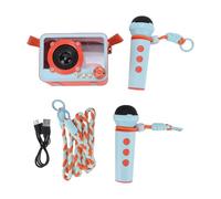 SALALIS Altavoz Inalámbrico con Micrófono, Mini de Karaoke, Conectividad BT y Divertidos Efectos de Sonido para Entusiastas del Canto, Set de Fiesta de Karaoke (Micrófono Doble)