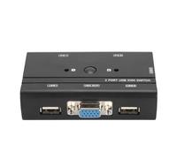 SALALIS Conmutador KVM VGA USB de 2 Puertos, Uso Compartido Manual de 1 | Conmutador KVM USB con 3 puertos USB 2.0, resolución de 1920 x 1440, para 2 PC que comparten teclado, ratón, impresora