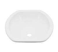 SALALIS Cuenco de Fregadero de Acrílico Moderno Blanco con Orificio de Drenaje para Baño de Yate RV 15,91x15,12x5,12 Pulgadas