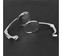 SALALIS Espejos Retrovisores Redondos de Calidad, Espejo Lateral de Manillar Galvanizado para Modificación de Motocicleta, Reducción de área Ciega, Rosca de 8/10 Mm, Aleación de Aluminio + Vidrio, 2