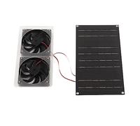 SALALIS Extractor de Aire Solar Resistente Al Agua, Extractor de Aire Doble de 100W para Invernaderos y Yates de RV, ABS Duradero con Silicio Monocristalino