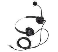 SALALIS H360-TYPE-C Auriculares Empresariales Binaurales Micrófono con Cancelación de Ruido Auriculares de Doble Cara para Centro de Llamadas Curso en Línea Negro
