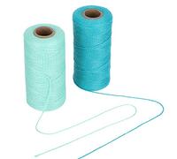 SALALIS Hilo de Algodón de Punto 8/4, Hilo de Urdimbre para Tejer Tapices, Manualidades, Joyería, Azul, Verde, 250 M, 2 Rollos para Tejer Suministros de Costura