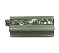 SALALIS Inversor de Corriente para Coche, Convertidor de Onda Sinusoidal Pura de 2000W con Ventilador de Refrigeración para Dispositivos de Carga en Vehículos, Aluminio Verde