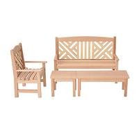 SALALIS Juego de Muebles para Casa de Muñecas a Escala 1:12, Mesa y Sillas de Madera, Muebles en Miniatura para Niños, Tiempo de Juego, 4 Piezas