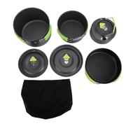 SALALIS Juego de Ollas para Cocinar Al Aire Antiadherentes, Hervidor y Sartén Ligeros y Versátiles para Campistas, 3L, 1,7L, 0,8L (CW-C96)