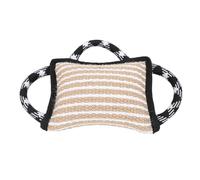 SALALIS Juguete para Morder para Perros, Almohada para Morder de Yute Resistente Al Desgarro con 3 Asas para Entrenar Perros Adultos (Negro)